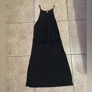 Elegant Silk Black Sleeveless Dress